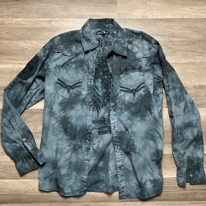 Mens Affliction Button Up Long Sleeve Shirt